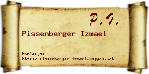 Pissenberger Izmael névjegykártya